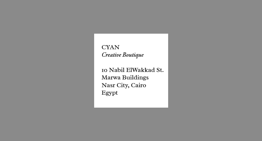 Cyan Creative Boutique map location - Creative and Digital Agency Egypt
